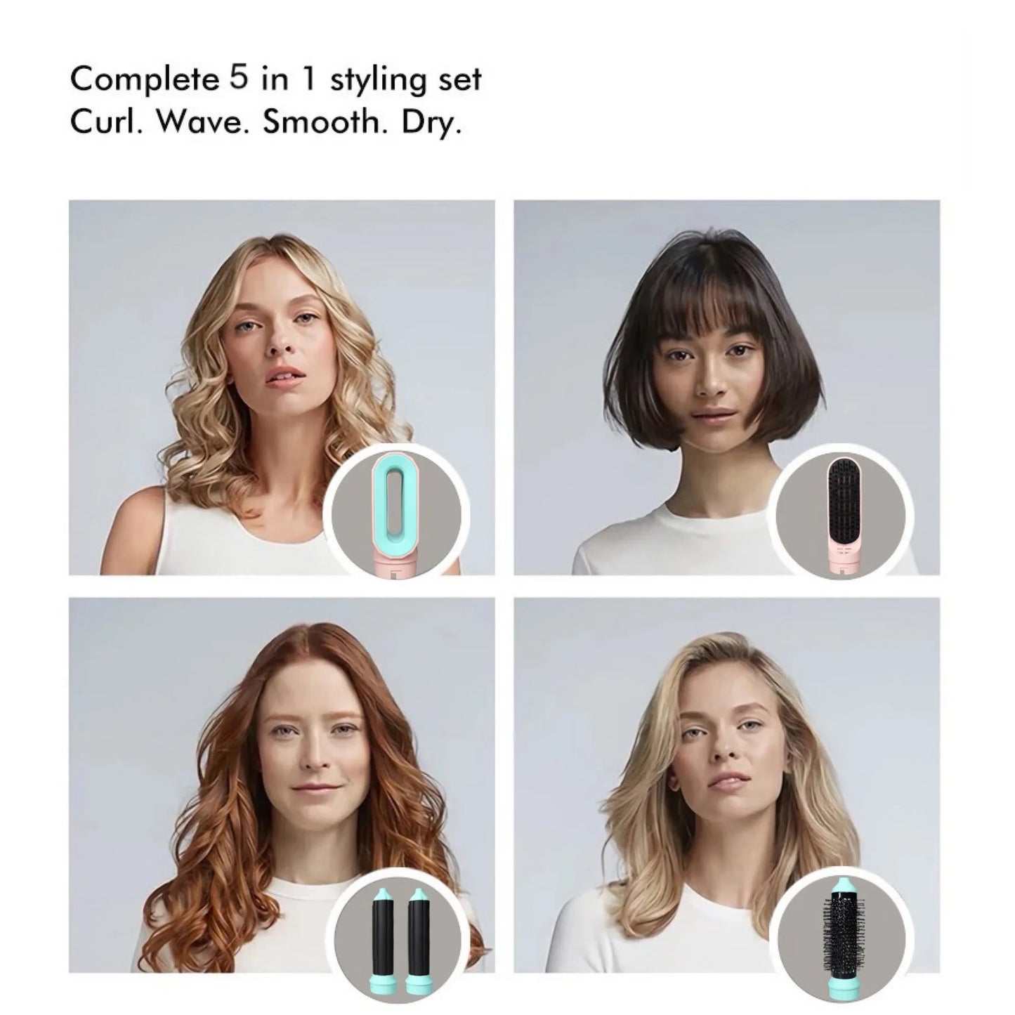 5-in-1-Multi-Styler, neues Design, Haartrockner für Haare, 5-in-1-Haarstyler mit Curling-Fass, Heißluftbürste, Styling-Werkzeug, MultiStyler