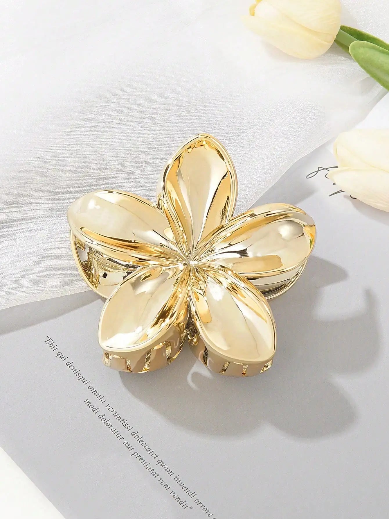 1/2 Stück Mode einfache glänzende Ei Blume Haar Krallen für Frauen Mädchen Party Haarschmuck