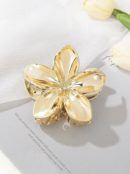 1/2 Stück Mode einfache glänzende Ei Blume Haar Krallen für Frauen Mädchen Party Haarschmuck