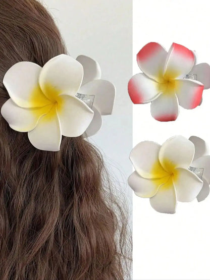 1/2 Stück Mode einfache glänzende Ei Blume Haar Krallen für Frauen Mädchen Party Haarschmuck