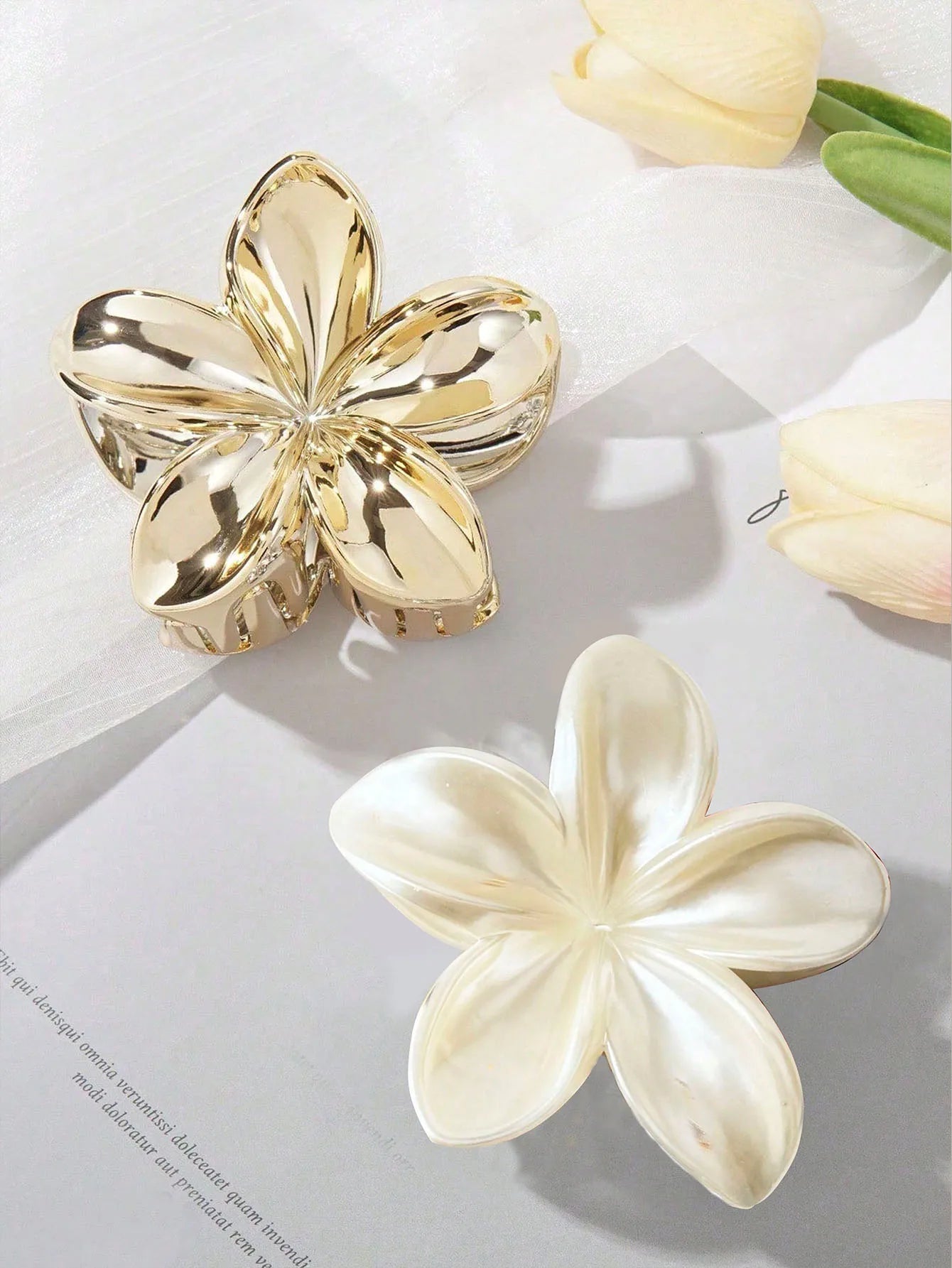 1/2 Stück Mode einfache glänzende Ei Blume Haar Krallen für Frauen Mädchen Party Haarschmuck