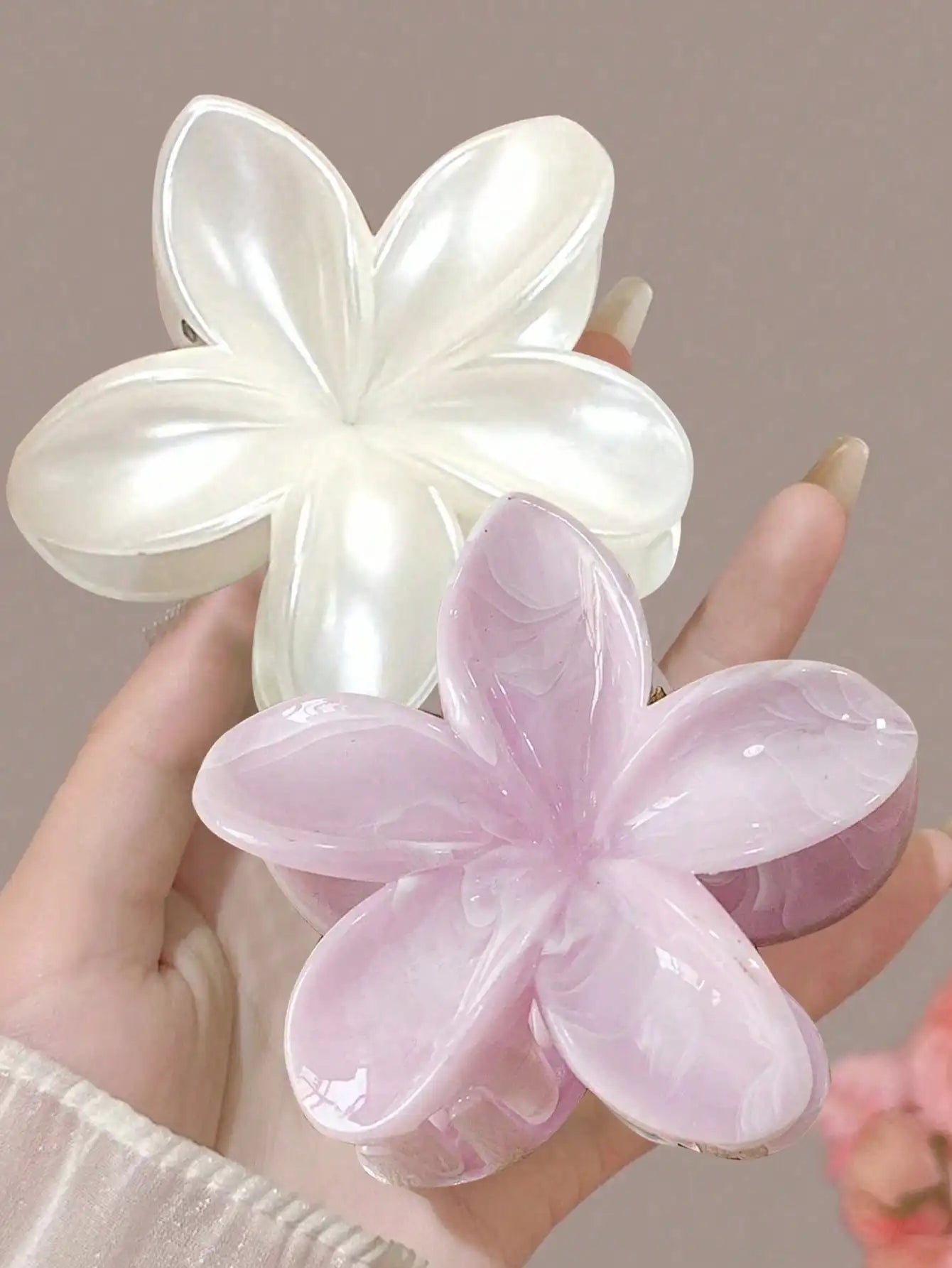 1/2 Stück Mode einfache glänzende Ei Blume Haar Krallen für Frauen Mädchen Party Haarschmuck