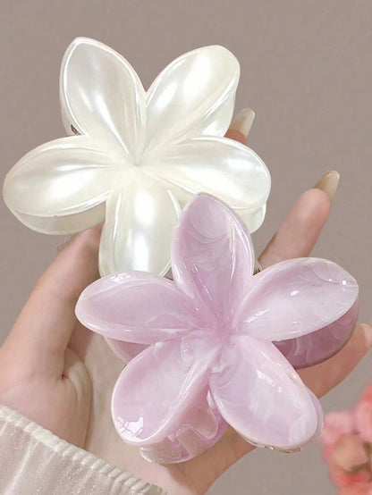 1/2 Stück Mode einfache glänzende Ei Blume Haar Krallen für Frauen Mädchen Party Haarschmuck