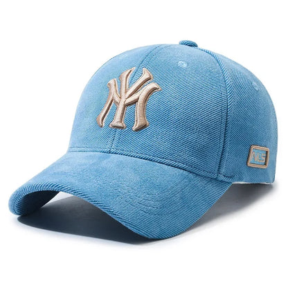 Modische Baseballkappe mit gestickten Buchstaben für Männer und Frauen, verstellbarer Unisex-Paar-passender Sonnenhut, trendige lässige Duck Bill Cap