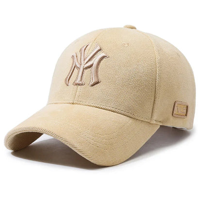 Modische Baseballkappe mit gestickten Buchstaben für Männer und Frauen, verstellbarer Unisex-Paar-passender Sonnenhut, trendige lässige Duck Bill Cap
