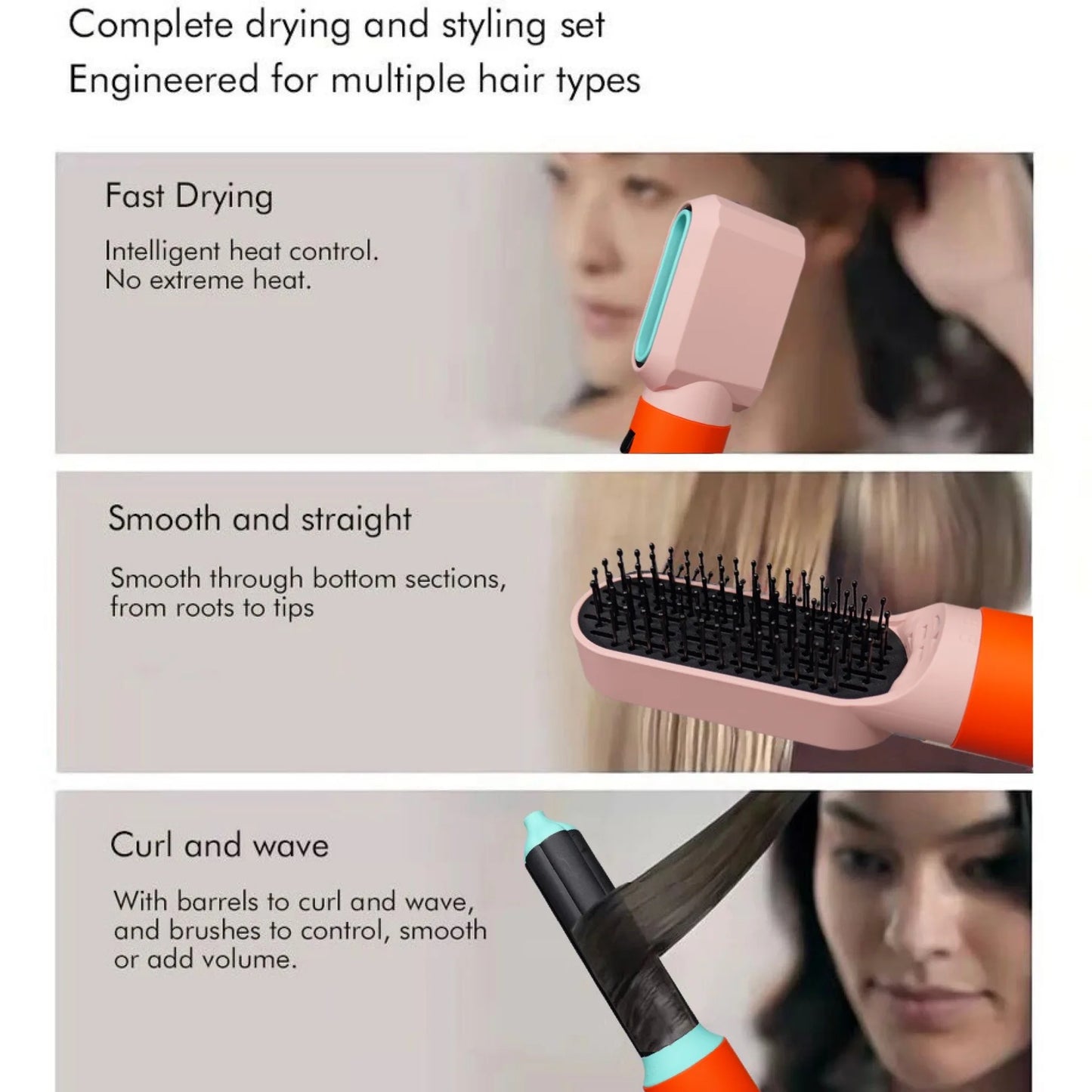 5-in-1-Multi-Styler, neues Design, Haartrockner für Haare, 5-in-1-Haarstyler mit Curling-Fass, Heißluftbürste, Styling-Werkzeug, MultiStyler